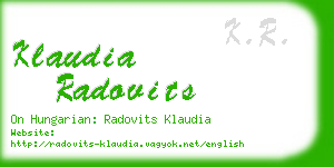 klaudia radovits business card